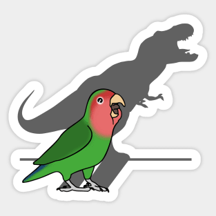 T-Rex Shadow Rosy faced Green Lovebird Sticker